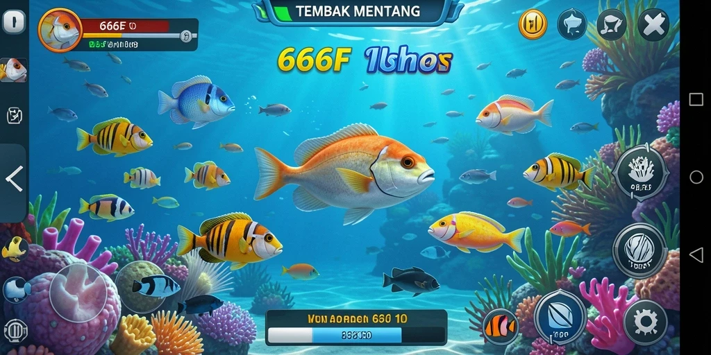 Screenshot gameplay Tembak Ikan yang menampilkan serunya berburu ikan.