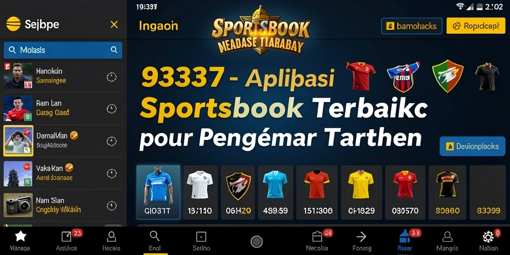 Tampilan aplikasi 93337 dengan berbagai opsi taruhan olahraga.