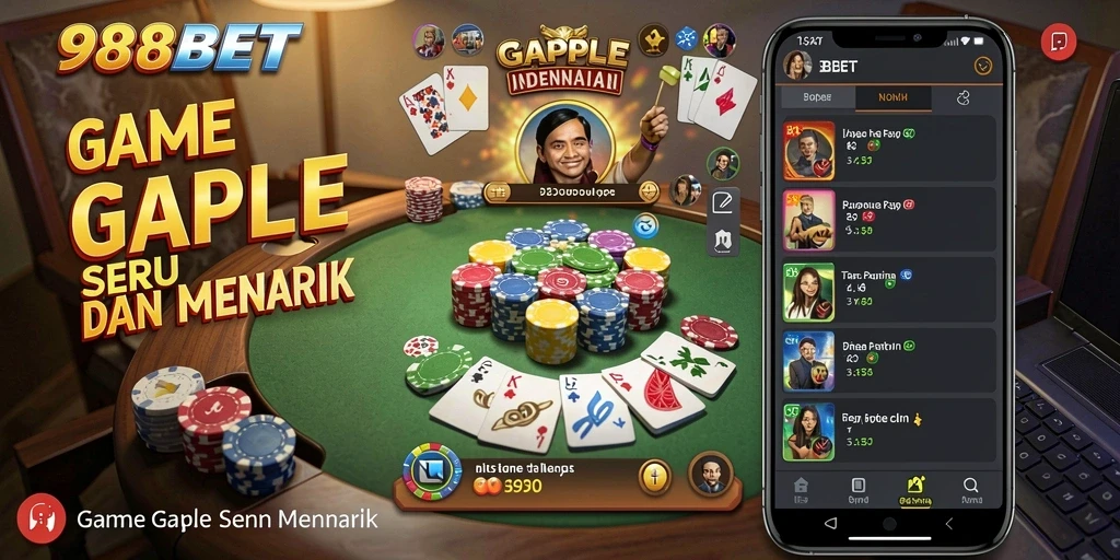 Tampilan gameplay seru dari 988BET Gaple.