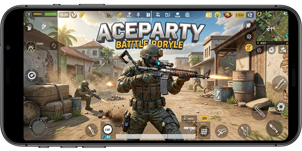 Gameplay seru ACEPARTY dengan aksi menegangkan di medan perang.