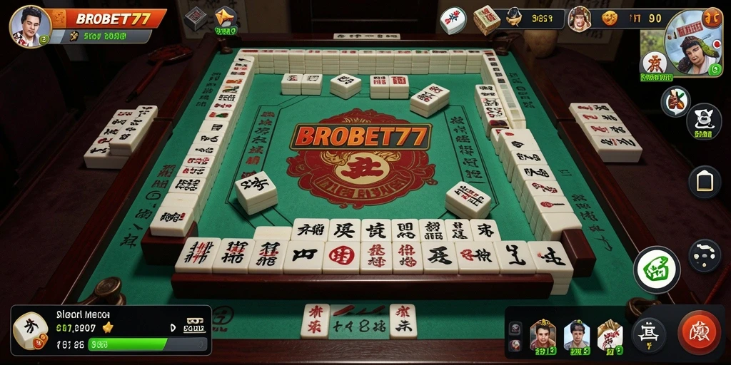 Tampilan gameplay Mahjong yang menakjubkan di BROBET77.
