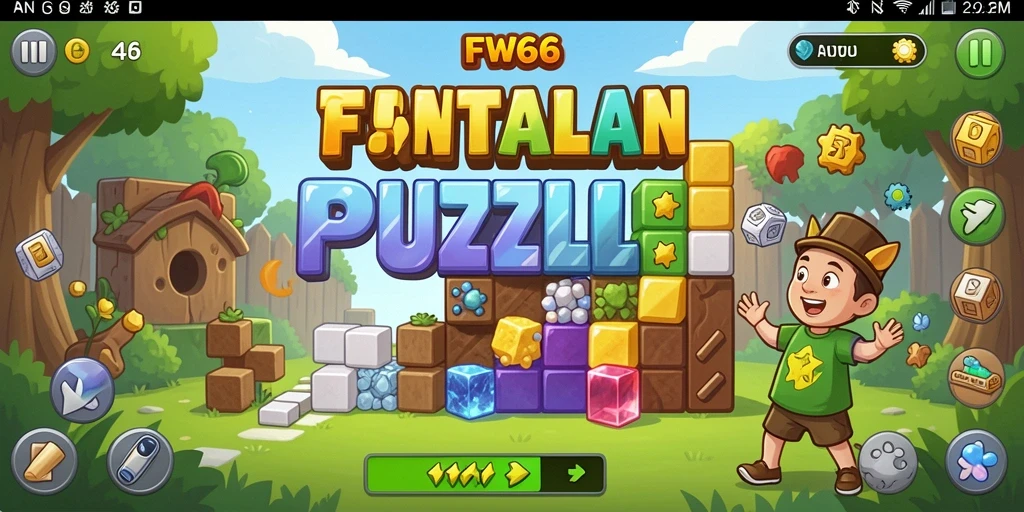 Tampilan permainan puzzle yang penuh warna dan menantang.
