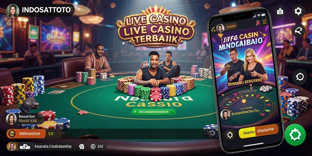 Gameplay mendebarkan dari INDOSATTOTO yang menampilkan dealer langsung di kasino.