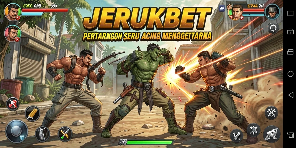 Screenshot JERUKBET menampilkan aksi seru dalam pertarungan.