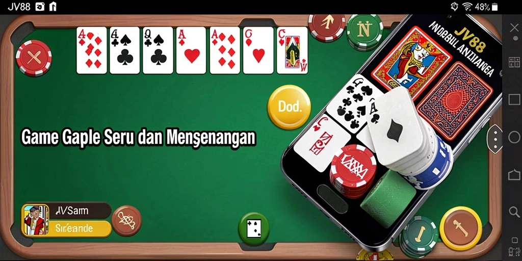 Tampilan gameplay Gaple yang menarik dan interaktif.