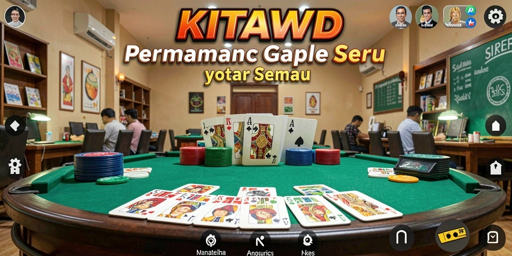 Tampilan gameplay KITAWD yang menampilkan kartu Gaple.