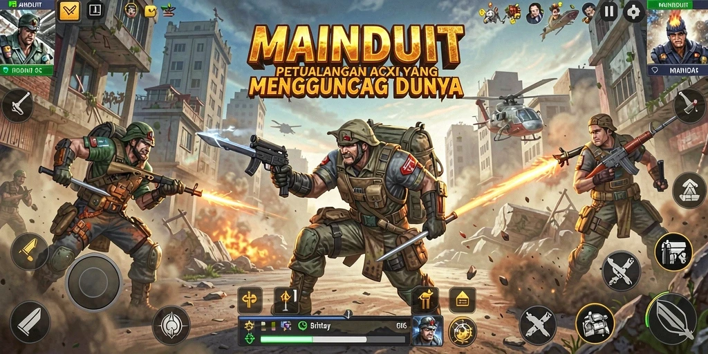 Tampilan gameplay MAINDUIT yang penuh aksi dan tantangan seru.