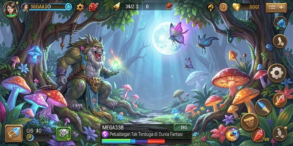 Tampilan gameplay petualangan yang mendebarkan di MEGA338.