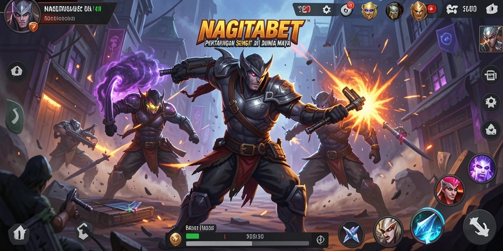 Gameplay <strong>NAGITABET</strong> yang intens dan penuh aksi dalam arena pertarungan.