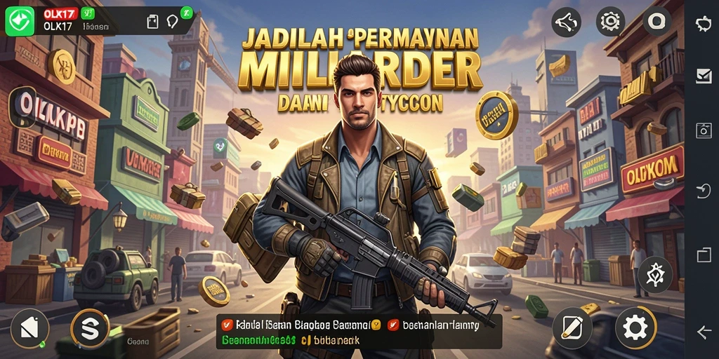 Screenshot gameplay OLX17 menampilkan aksi pengelolaan bisnis yang seru.