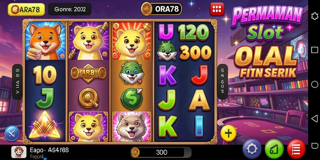 Screenshot ORA78 menampilkan gameplay slot yang mendebarkan dan penuh warna.