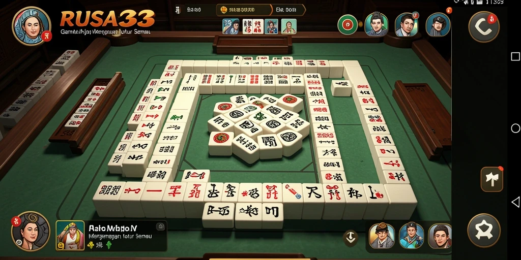 Screenshot utama RUSA33 menampilkan gameplay Mahjong yang menarik.