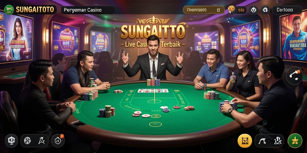 Tampilan gameplay Live Casino SUNGAITOTO yang menawan dan interaktif.