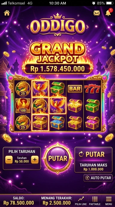 Tampilan antarmuka aplikasi oddigo yang sederhana dan menarik.